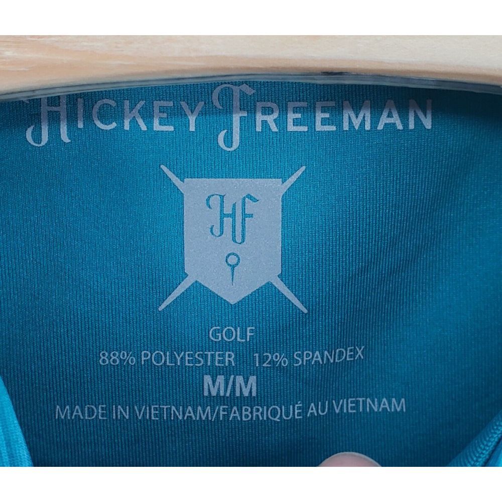 Hickey Freeman Aqua Golf Polo Shirt Men's Size Small Wicking UPF Ret $94 New - Picture 6 of 6